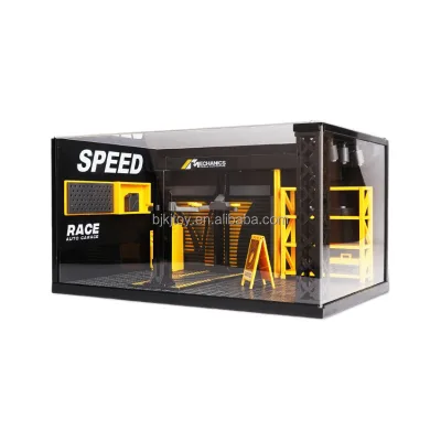 Simulation1/24 Parking Lot Toy Diy Parking Set Model Car Parking Lot Scene Maintenance Workshop Children Teens Boy Birthday Gift