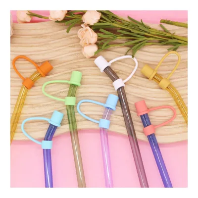 10mm Hot Sale Simplicity Straw Toppers Cap Hat Straw Lid Cover Dust Plug Charms Straw Topper Cover Disposable Cup Lid