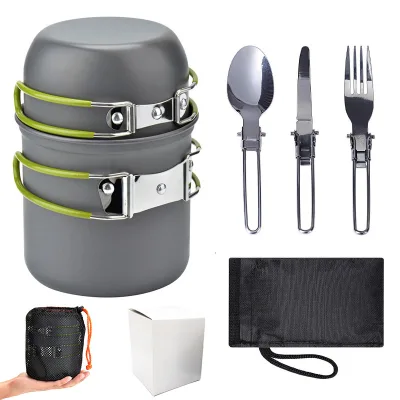 Wholesale Camping Equipment Outdoor Camping Pots and Pans Camping Pot Cookware Set for Outdoor
