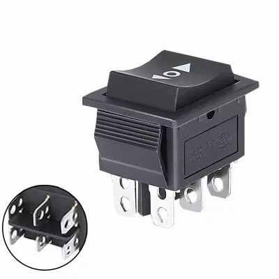 DIY Rocker Switch Power Switch Boat 3 Position 6Pin Button Latching with Lamp Light KCD4 16A 250VAC/ 20A 125VAC On-Off-on