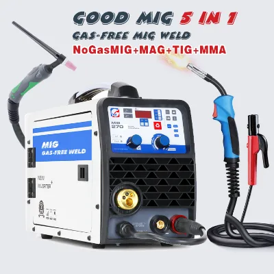 Mig 270 Flux-cored  Stainless Steel Iron Steel Welder  MIG ARC TIG Functional DC Gas No Gas Built in Wire Feeder 220V