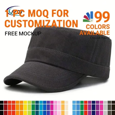 AZOV Wholesale Custom Captain Hat for Men Women Flat Top Sailor Hat Captain Outdoor Stoma Visor Hat Casual Baseball Cap