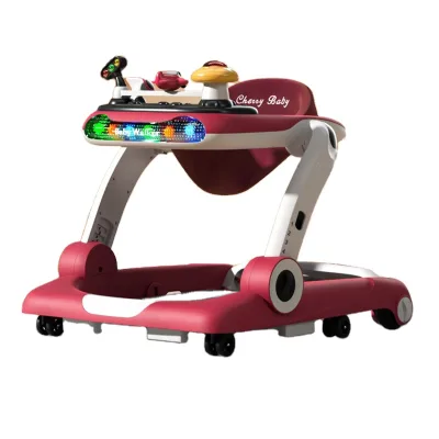 The New Type of Walker Baby 0-1 Years Old Can Be Adjusted High and Low, and the Baby Can Be Pushed, Sitted, Folded, and Walked