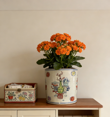 Ceramic Pen Holder Colorful Ceramic Brush Pot Jingdezhen High Temperature Ceramic Flower Pot