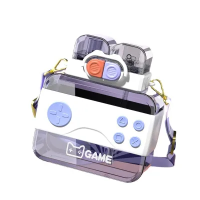 Dual Compartment Student Portable Water Kettle Creative Children's Game Console Straw Cup for Boiling Water