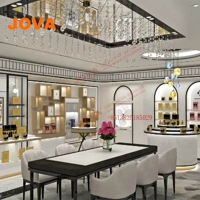 High-end Acrylic Perfume Display Cabinet Glass Table Customized Interior Design