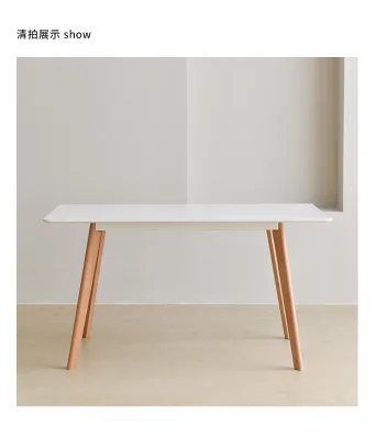 Best Selling Simple Modern Matt Painting Mdf Top Dining Table With Wood Legs Dining Table for Dining Room