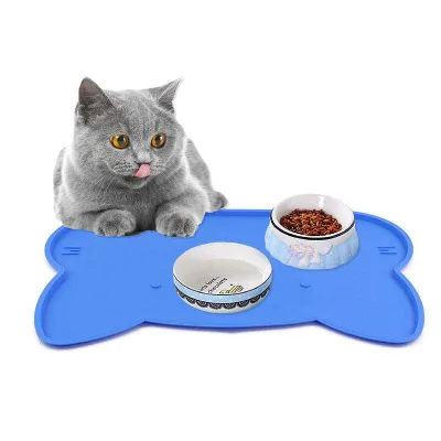 Foldable Silicone Pet Food Mat Waterproof Anti-Slip Easy Clean Pet Food Mat Easy Clean Pet Anti-slip Mat for Dogs Cats