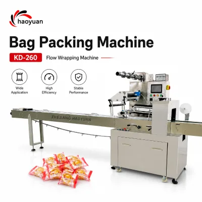 KD-260 Series Food Biscuit Bakery Bread Candy Sachet Horizontal Pillow Type High Output Multi-Function Packaging Machines