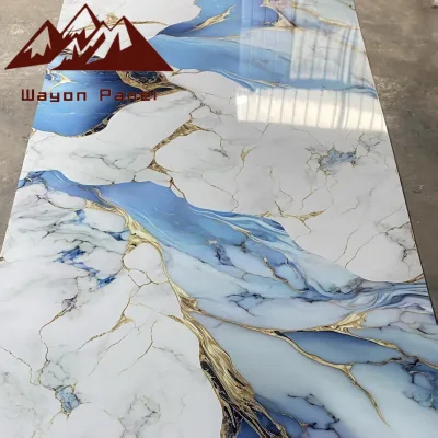 Modern 1.22m Wide UV Wall Panel Waterproof Flame-Retardant Fireproof High-End Hard Material for Commercial Bathroom Living Room