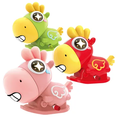 Wholesale Cute Wind-up Rocking Horse Toy Clockwork Walking Animal with Wagging Head Wind up Toys for Toddler