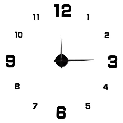 40*40cm  Frameless Acrylic Digital Quartz Wall Clock Modern Luminous 3D Wall Stickers Living Room Bedroom Office Mute Decor