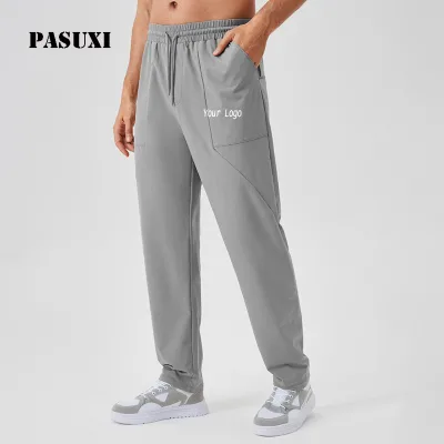 PASUXI Men's Quick-Dry Jogger Pants Lightweight Nylon Running Workout Sweatpants Outdoor Hiking Sports Trousers with Pockets