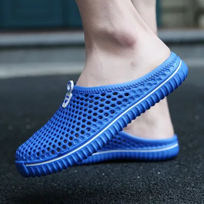 2024 Summer Beach Slipper Sandals Quick Drying Anti-Slip Flat Outdoor Gardening Shoes for Male Female Breathable Printed