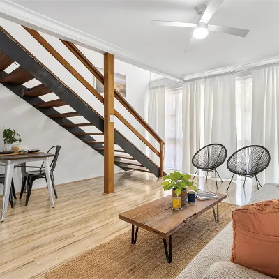 Prima Loft Space Saving Steel Wood Staircase Spiral Design Wood Treads Metal Handrail Custom Stairs for Small Apartment