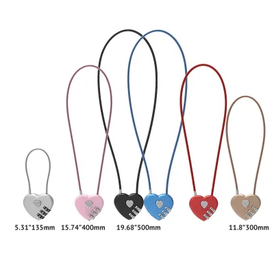 Wedding Backpack Mini Heart love Luggage Keyless Red love 3 Digital Heart Lock Combination Padlock
