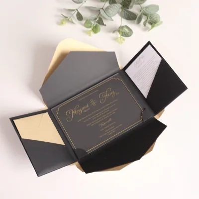 Pocket Folder Wedding Invitation Pocketfolder Envelope Inside with Acrylic Wedding Invitation and Small Cards