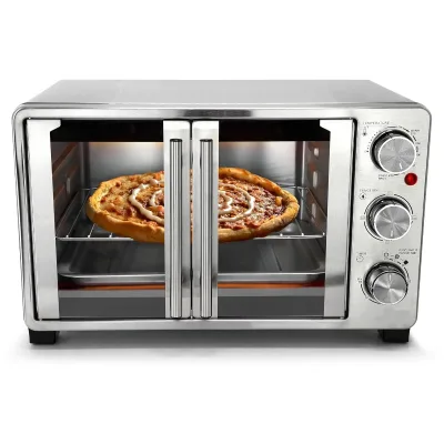 Multifunctional Electric Oven with French Door Design and Easy Clean Interior Extra Wide Countertop Oven