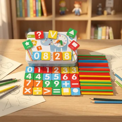 Zlw Wooden Preschool Math Counting Sticks-Cognitive Arithmetic & Early Education Toy for Children
