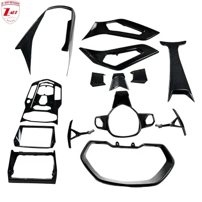 Z-ART 2013+ LP700 LP720 Dry Carbon Fiber Dashboard Cover for Lamborghini Aventador Dry Carbon Fiber Interior Trim Cover Kit