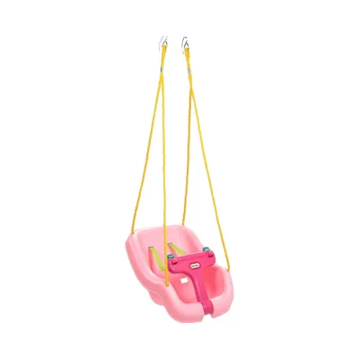 Secure 2-in-1 Adjustable Indoor Swing for 9 Months 4 Years Pink Straps for Daycare Home Outdoor Use for PP School Shopping Mall