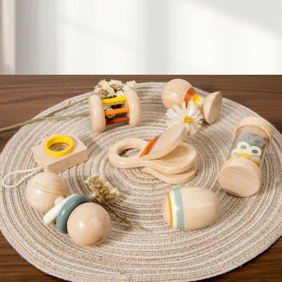 High Quality Orff Music Early Education Toy Baby Musical Instrument Hand Ringing Bell Sand Hammer Small Maracas Toy Set