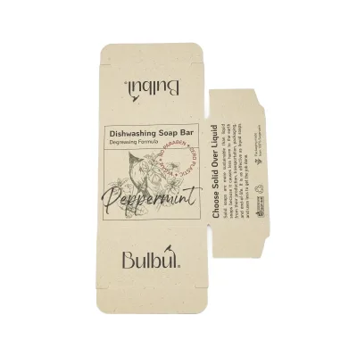 ODM Custom Size Kraft Packaging Box Minimalist Printed Packaging For Household Solid Dishwashing Soap Packaging