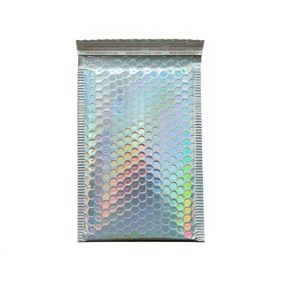 Custom Size Shiny Laser Gold Bubble Mailers Lightweight Cushioning Metallic Packaging Envelopes