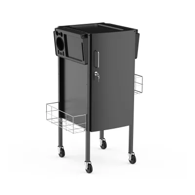 Modern Aluminum Salon Trolley 4-Wheel Rolling Storage Cart for Barber and Beauty Shops