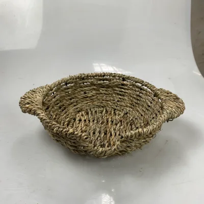 Cheap Price Eco-Friendly Handmade Sea Grass Basket Small Plant Pot Hand Woven Straw Storage Basket Natural Material Planter