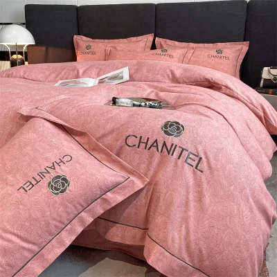 100% Cotton Washed Brushed 4pcs Bedding Set King Queen Size Bed Linen for Home Hotel