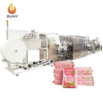 1000 Pieces One Munite Wet Wipes Production Line Small Pocket Wet Tissue Making and Packing Machine for Wet Toilet Tissue