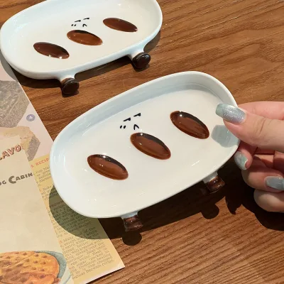 Creative Art Deco Ceramic Bread and Condiment Dish Set Handmade Multi-Functional Tableware