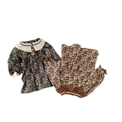 Girl's Dress 2026 Autumn Winter Sweet Ruffle Floral Plush Girl's Princess Dress Girl dress