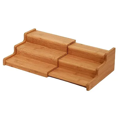 Wholesale Classics 3-Tier Expandable Bamboo Spice Rack Step Shelf Cabinet Organizer