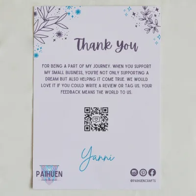 High Quality Custom Logo Printed Thank You Cards Low MOQ Embossed Greeting Post Promotions Business