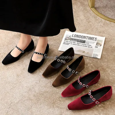 2025 New Designer Women's Formal Office Work Shoes Soft Leather Suede Low Heel Casual Comfortable Fashion Trendy Flats