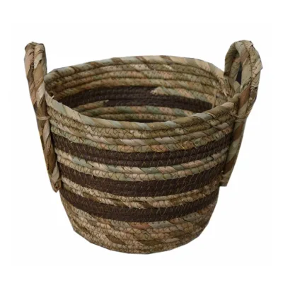 Set of 3 Eco-Friendly Natural Seagrass Weave Storage Baskets for Living Room