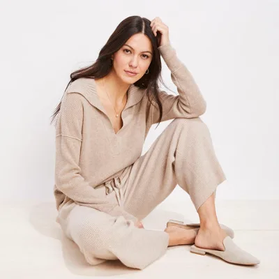 Waffle-Knit fashion pullover women knit top cashmere sweater