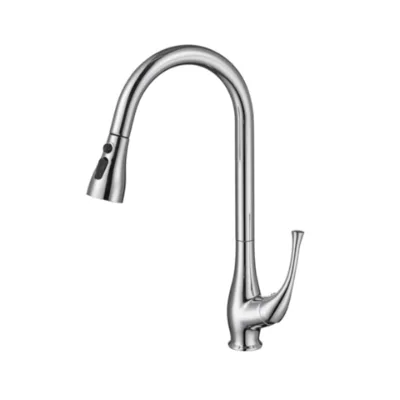 High quality kitchen faucet, brushed nickel kitchen faucet with pull-down sprayer, high arc single handle stainless steel sink fau