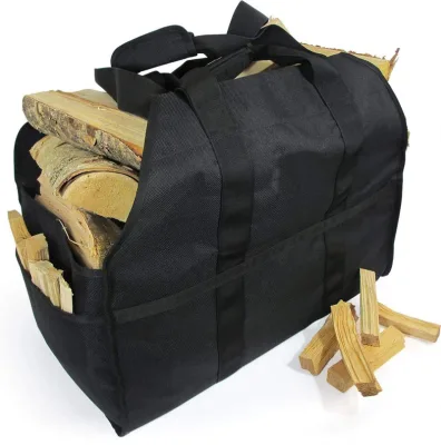 Waterproof Lined Firewood Tote Bag For Carrying Wood and Cam