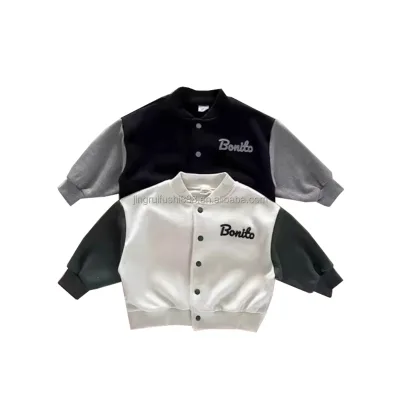 New Style Spring and Autumn Baseball Jackets for Boys and Girls RTS Long Sleeve Button up Kids Children's Cardigans Outwear