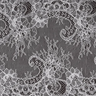 Trim Eyelash Lace Fabric Nylon Floral Pattern Machine Made Garment Accessories