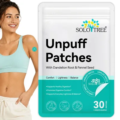 SOLOTREE Private Label 30 Count Metabolism Digestive Support Transdermal Unpuff Patches with Dandelion Root Fennel Seed Extract