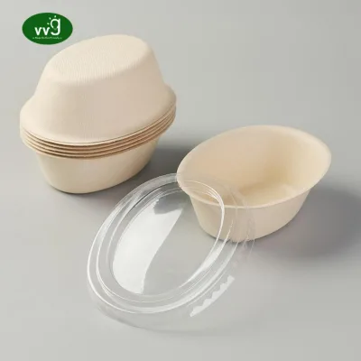 VVG 7oz Disposable Paper Bowls Small Hot Food Soup Bowls Natural Bagasse Fiber Bowls for Salad Dessert Snack Charcuterie Serving