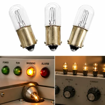 BA9S T10X28mm Miniature Incandescent Light Bulb 6V0.15A,12V3W, 24V 3W Replacement Lamp for Scientific Equipment