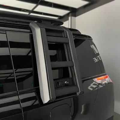 2024- New Car Upgrade Aluminum Foldable Side Ladder for Rox 01 Model T2 Black Bare Dual Non-Destructive Installation