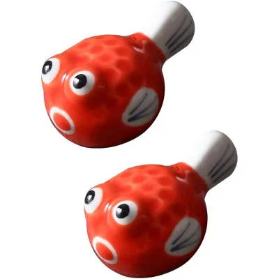 Direct Factory Vintage Decor Ceramic Chopstick Rest Blue Red Japanese Style Fish Ceramic Chopstick Rest for Tableware