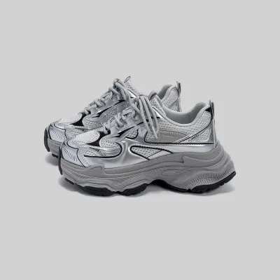 Wholesale Fashionable Chunky Women's Sporty Running Shoes Breathable Thick Sole Mesh Casual Sneakers