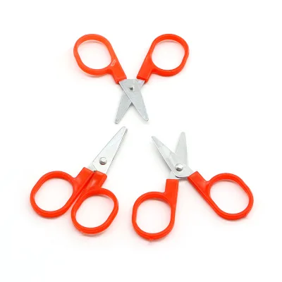 Red Safety Scissors Are Suitable for Children's Handmade Paper-cutting Household Thread Head Small Scissors